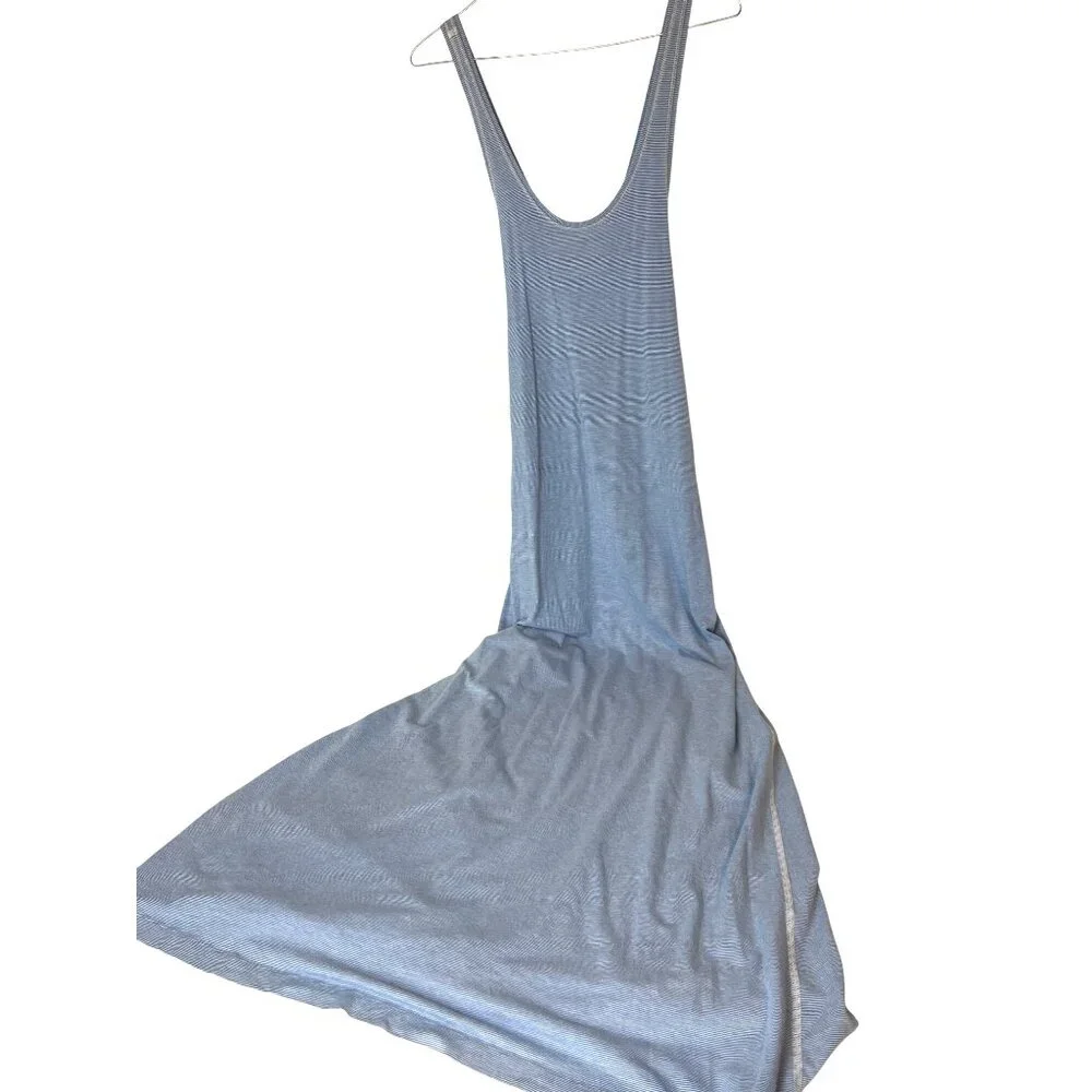 Lululemon Heatwave Maxi Dress Wee Stripe White Porcelain Blue Size 6 - Picture 5 of 7